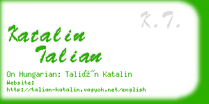 katalin talian business card